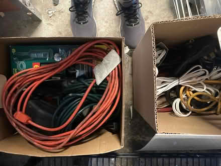 Photo of free Ext cords, casters, hoses, shelf (Lake City) #2