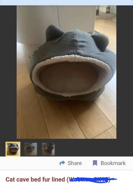 Photo of free Grey cat bed (Cumnor OX2) #1