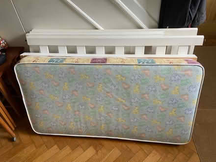 Photo of free Baby’s cot white wooden + mattress (Napsbury AL1) #3