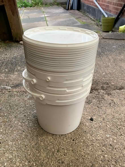 Photo of free Plastic tubs/buckets with lids (Clayton-Le-Woods, PR25) #1