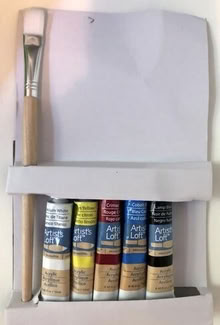 Photo of free five small tubes acrylic paint and brush [20886] #1