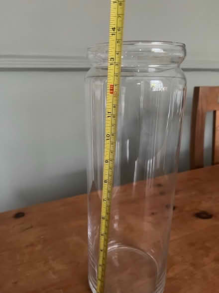 Photo of free 13 cm (approx) tall decorative glass jar (Glossop SK13) #2
