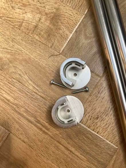 Photo of free Chrome curtain pole, rings, hooks (Loughborough LE11) #2