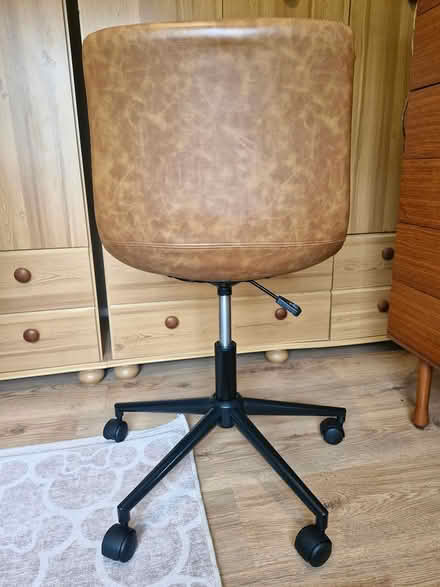 Photo of free Faux brown leather office chair (Rudheath CW9) #2