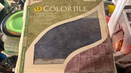 Photo of free 5 pks 6 vinyl floor tiles blue (Chatham) #1