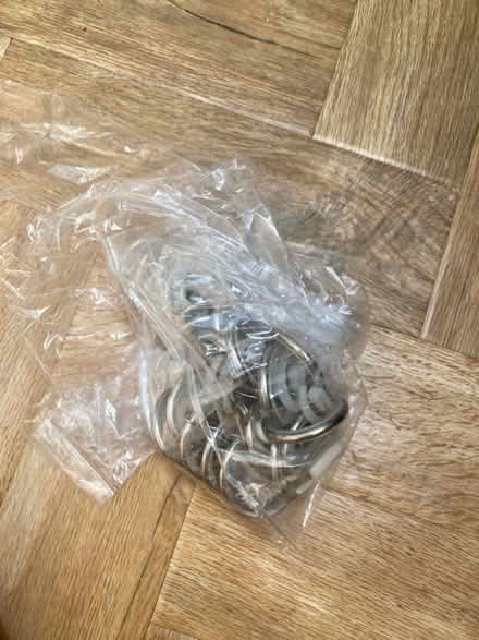 Photo of free Chrome curtain pole, rings, hooks (Loughborough LE11) #3