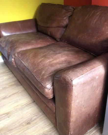 Photo of free Leather 2 seater sofa (Kemptown.) #3