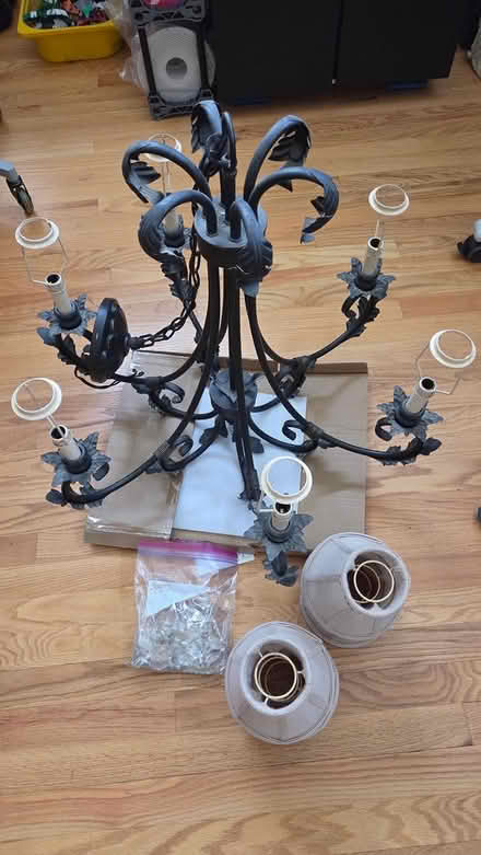 Photo of free Chandelier with medallion+crystals (Bethesda Ayrlawn - near NIH) #2