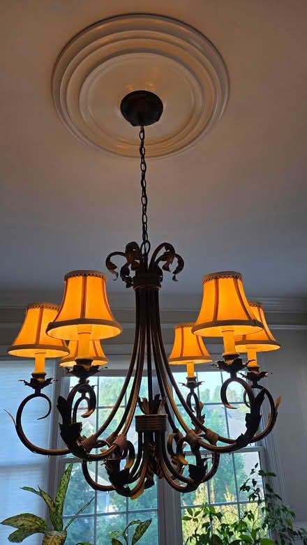 Photo of free Chandelier with medallion+crystals (Bethesda Ayrlawn - near NIH) #1