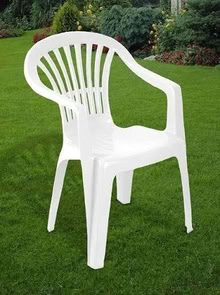 Photo of free Three white plastic garden chairs (Battle RG30) #1
