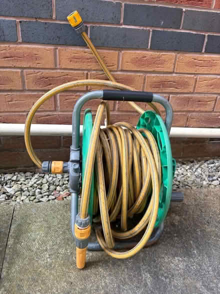 Photo of free Hozelock hose, reel and connectors (Conwy town) #1