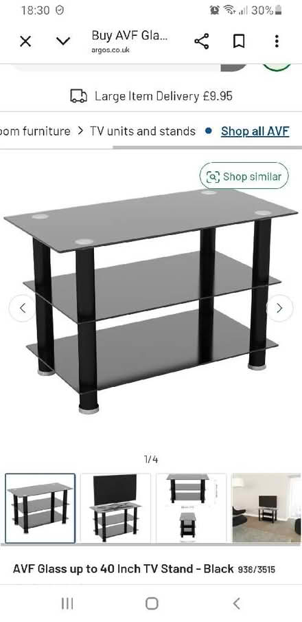Photo of TV STAND Black Glass (Denton M34) #1