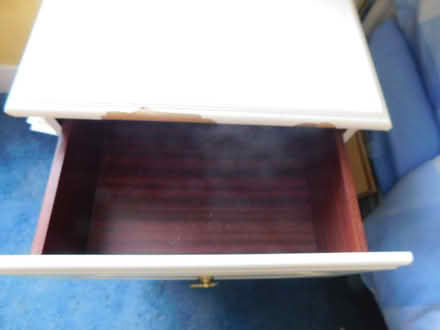 Photo of free 3 Drawer Bedside Cabinet White Veneer (Chipped) (Grays RM17) #2