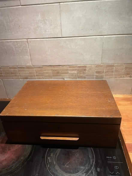 Photo of free OLD OAK CUTLERY BOX with DRAWER (repurpose) (Southsea PO4) #1
