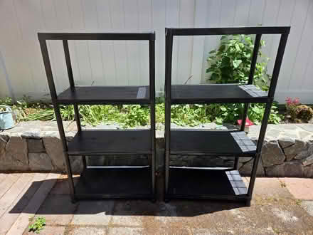 Photo of free 2 Plastic shelving units (Medford Hillside) #1