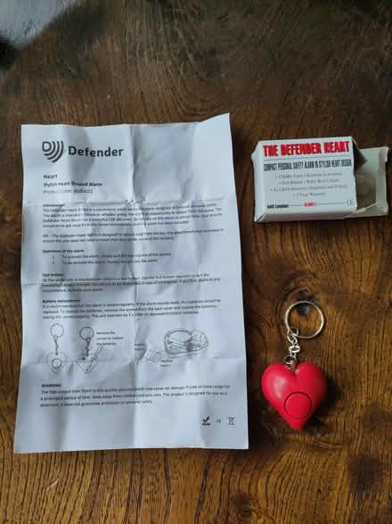 Photo of free personal safety alarm, heart shape (Henleaze Ward BS9) #1