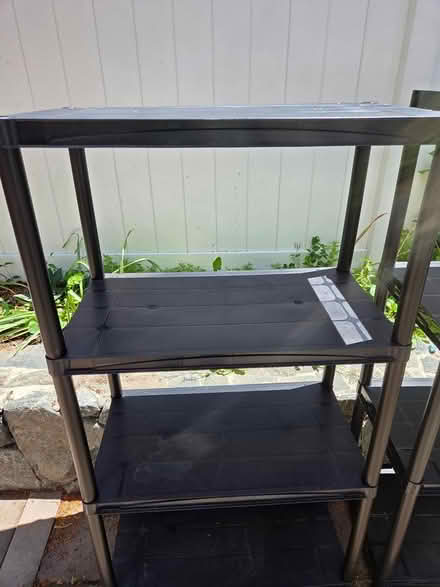 Photo of free 2 Plastic shelving units (Medford Hillside) #2
