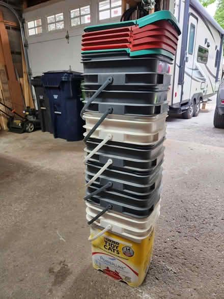 Photo of free Empty Kitty Litter Buckets (Pharmacy & Sheppard) #1