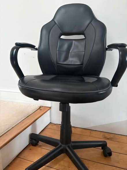 Photo of free Black faux leather office chair (Epsom KT17) #1