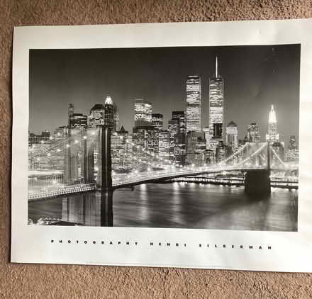 Photo of free Black & White Art Print: Twin Towers/Brooklyn Bridge (St James, South Elmham IP19) #1