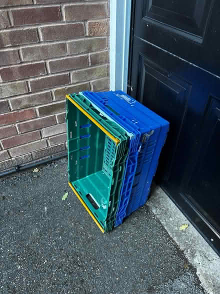 Photo of free 2x Stackable Tesco Crates (Fruitlands WR14) #1