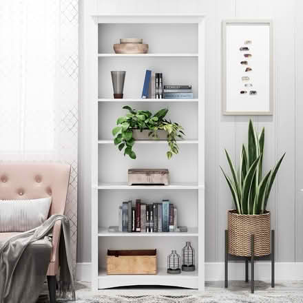 Photo of free Like New 2 White Wooden Bookshelves (Shadyside) #1