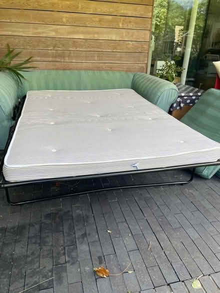 Photo of free Green stripe 3 seater sofa bed (North Road BA2) #2
