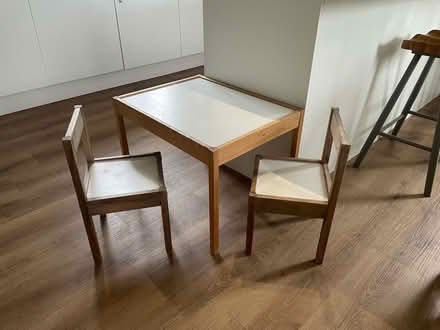Photo of free Childrens’ table and two chairs (LA11 Kents Bank) #1