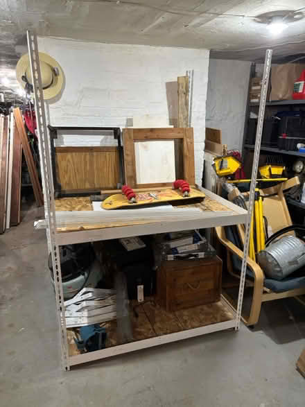 Photo of free White metal shelving (West Orange) #3