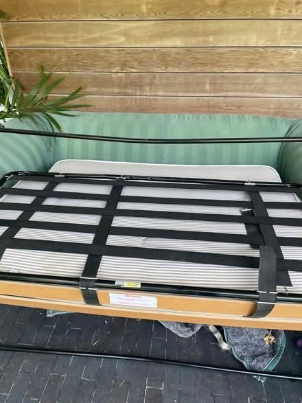 Photo of free Green stripe 3 seater sofa bed (North Road BA2) #3