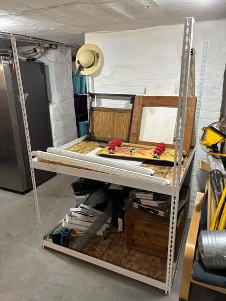 Photo of free White metal shelving (West Orange) #4