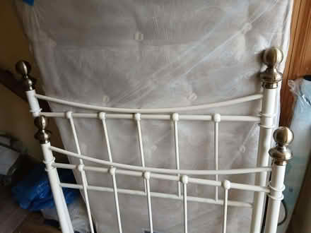 Photo of free Single metal-frame bed plus mattress (North Tonbridge TN10) #3