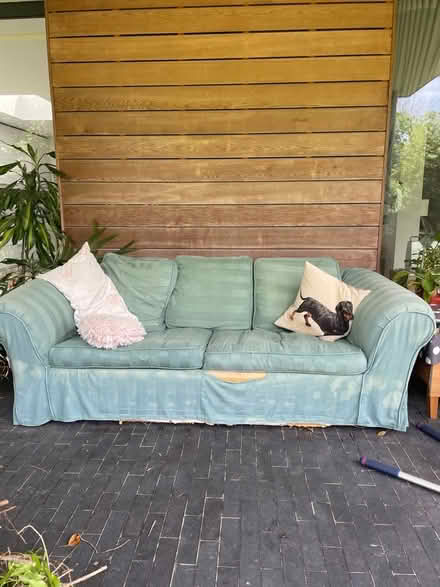 Photo of free Green stripe 3 seater sofa bed (North Road BA2) #1