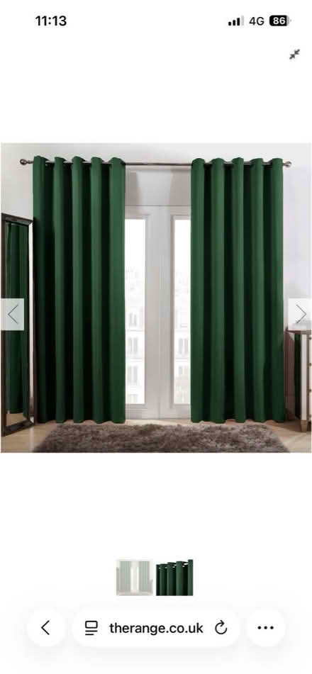 Photo of free Dark green double curtains (Trowbridge BA14) #3