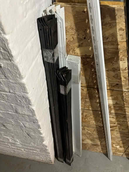 Photo of free Black metal shelves (West Orange) #4