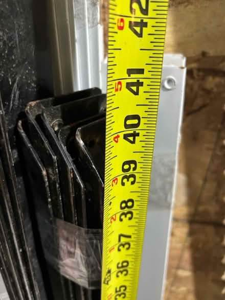 Photo of free Black metal shelves (West Orange) #2