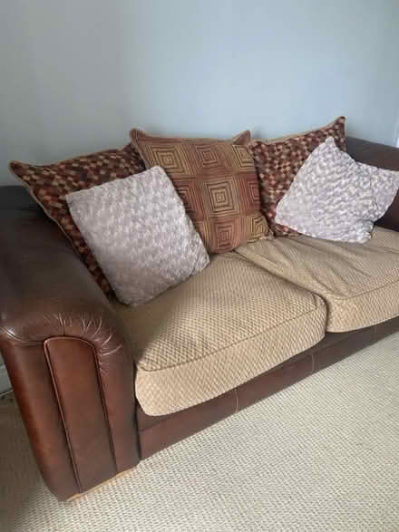 Photo of free Sofa, 2 Chairs, Footstool in BD9 (Wilsden BD15) #1