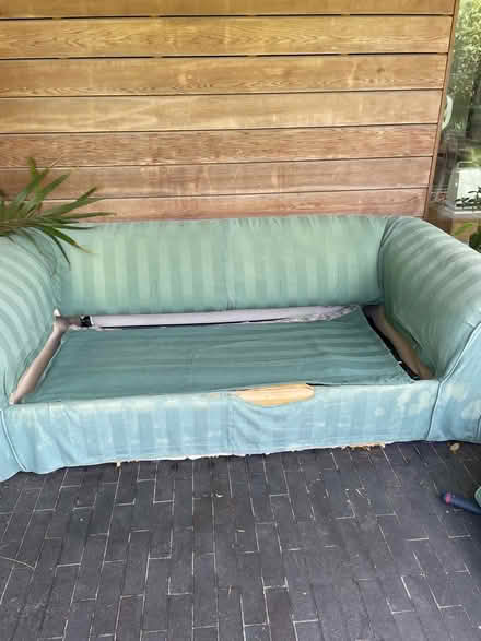 Photo of free Green stripe 3 seater sofa bed (North Road BA2) #4
