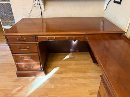 Photo of free Walnut L-shaped desk (Saratoga - Hwy 9) #2