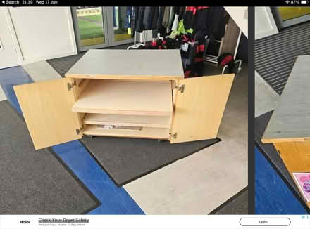 Photo of free Wooden art/map cabinet on wheels (Clontarf) #1