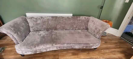 Photo of free 4 seater silver crushed velvet sofa (South Palmers Green N13) #1