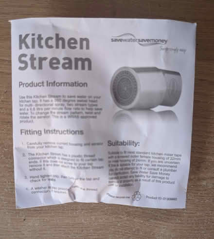 Photo of free 'Kitchen Stream' for kitchen taps (Stroud) #1