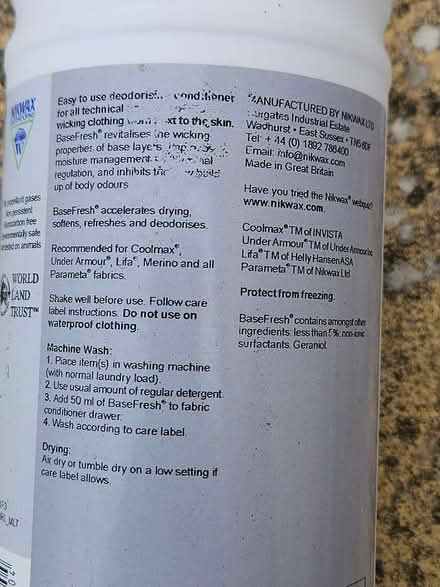 Photo of free Fabric conditioner for base layers (Baldock) #2