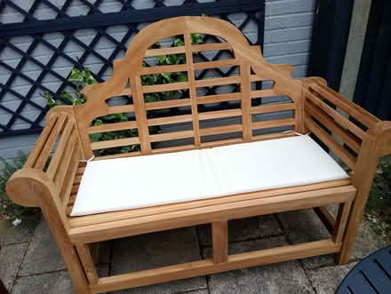 Photo of free NEW Lutyens teak garden bench 2 seater 1.2 m (Heacham PE31) #2