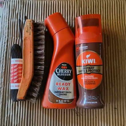 Photo of free Brown shoe polish/brush/laces (BH9) #1