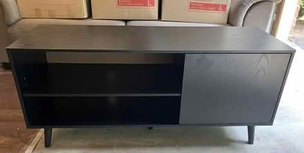 Photo of free TV stand, black with adjustable shelf [20886] #1
