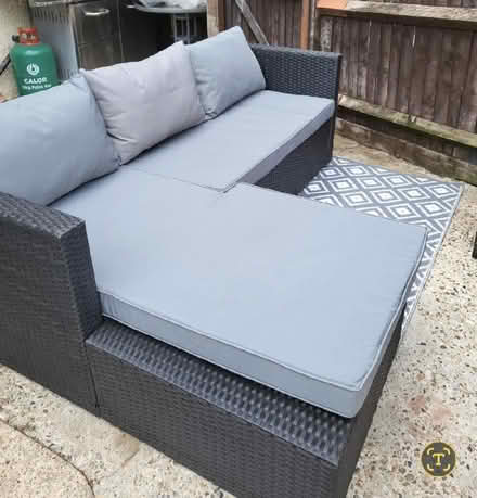 Photo of free Black garden corner sofa (Southfields SW18) #1