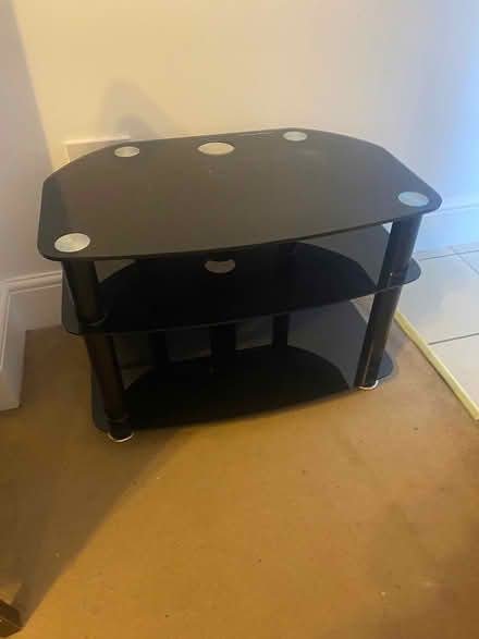 Photo of free Tv Stand - Black glass (Portobello) #1