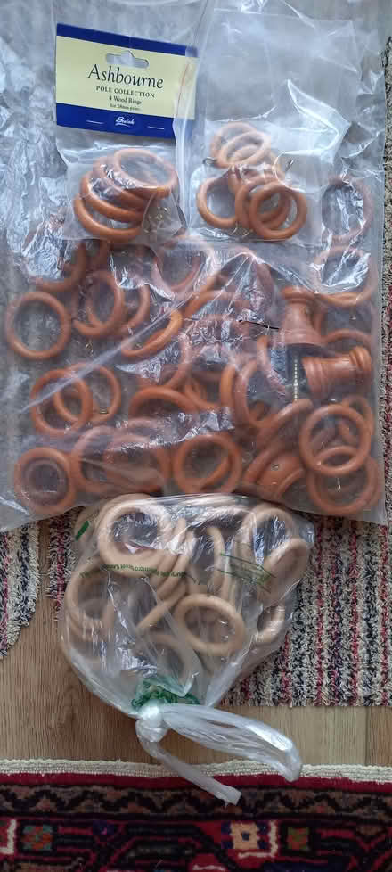 Photo of free Curtain rings & 2 wall brackets (Ashton Green BN8) #1