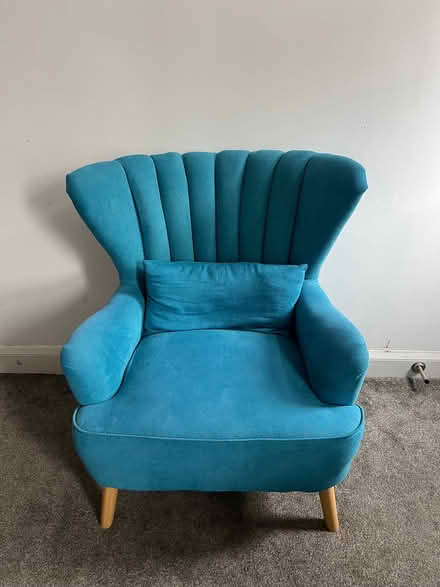Photo of free Teal armchair and footstool (Greaves LA1) #1